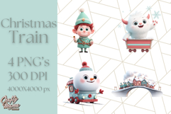 Christmas Train Ride PNG Clipart with Yeti and Elves Product Image 1