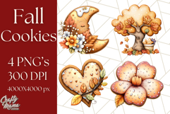 Fall Cookie Clipart PNG, Autumn Sweets Pumpkin Cookies Product Image 1