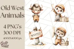 Wild West Animals PNG Clipart, Cowboy & Saloon Scenes Product Image 1