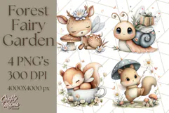 Forest Fairy Garden Creatures PNG, Whimsical Woodland Art Product Image 1