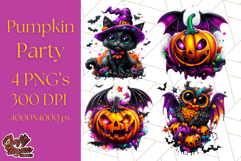 Pumpkin Party Halloween Clipart PNG, Cute Spooky Elements Product Image 1