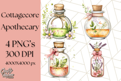 Cottagecore Apothecary PNG Clipart, Rustic Potions &amp; Herbs Product Image 1