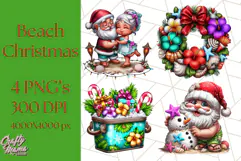 Summer Christmas Clipart PNG, Tropical Holiday Art Clip Art Product Image 1