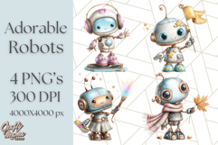 Robot Clipart, Soft Realistic Full Body Robot PNG Images Product Image 1