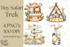 Cute Safari Animal Clipart PNG for Kids, African Wildlife Product Image 1