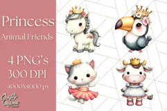 Princess Animal PNG Clipart with Crowns & Royal Accessories Product Image 1