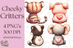 Cute Back View Sitting Animal Clipart PNG From Behind Product Image 1