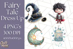 Fairy Tale Clipart PNG Magical Dress-Up Characters Product Image 1