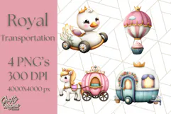 Royal Carriage & Princess Vehicle PNG Clipart for Fairytales Product Image 1