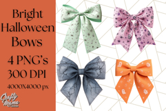 Halloween Bow Clipart, Bright Holiday Ribbon PNG Product Image 1