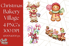 Cozy Christmas Bakery Clipart PNG, Holiday Cookie Art Product Image 1