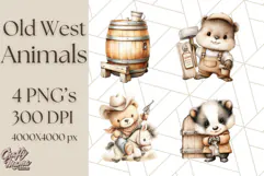 Wild West Animals PNG Clipart, Cowboy & Saloon Scenes Product Image 1
