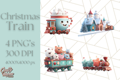 Christmas Train Ride PNG Clipart with Yeti and Elves Product Image 1