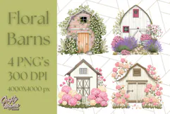 Vintage Cottagecore Barn PNG Clipart, Farmhouse Style Product Image 1