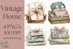 Vintage Cottagecore PNG Clipart, Phones Teacups Home Decor Product Image 1