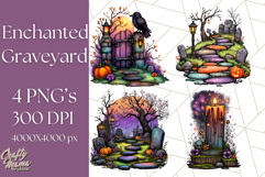 Enchanted Graveyard Halloween PNG Clipart Product Image 1