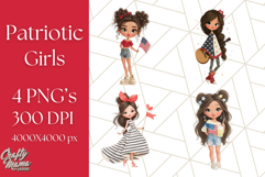 Patriotic Fashion Girl Clipart PNG for 4th of July Product Image 1