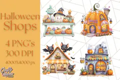 Halloween Candy Shop Clipart PNG, Trick or Treat Clip Art Product Image 1