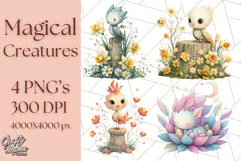 Magical Creatures Clipart PNG, Fantasy Animals Png Product Image 1