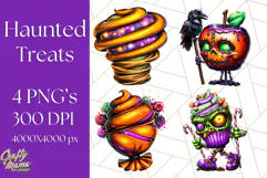 Haunted Treats Clipart PNG, Halloween Candy Art Product Image 1