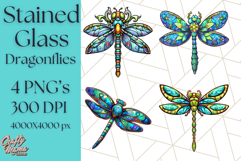 Stained Glass Dragonfly PNG Clipart, Bright Insects Clip Art Product Image 1