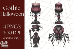Gothic Halloween Clipart Dark Aesthetic PNG, Halloween Png Product Image 1