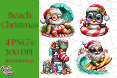 Summer Christmas Clipart PNG, Tropical Holiday Art Clip Art Product Image 1