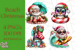 Summer Christmas Clipart PNG, Tropical Holiday Art Clip Art Product Image 1