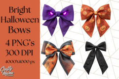 Halloween Bow Clipart, Bright Holiday Ribbon PNG Product Image 1