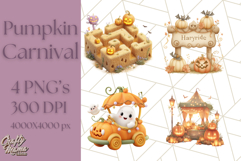 Creepy Carnival Halloween Clipart PNG with Hayride Art Product Image 1