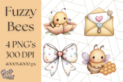 Adorable Bee Clipart PNG, Cute Bees and Accessories PNG Product Image 1