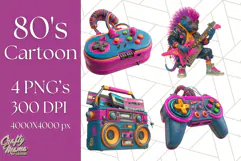 Forgotten 80s Cartoon Clipart PNG, Retro Animal Heroes Product Image 1