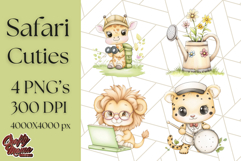 Safari Baby Animal Clipart PNG, Jungle Outfits Baby Animals Product Image 1