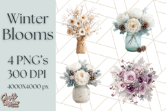 Whimsy Winter Florals Clipart PNG, Christmas Png Clipart Product Image 1