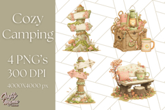 Camping Icons Clipart PNG, Adventure Outdoors Clip Art Product Image 1
