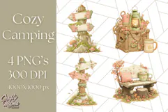 Camping Icons Clipart PNG, Adventure Outdoors Clip Art Product Image 1