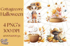 Cottagecore Halloween Clipart Cozy PNG, Autumn Fall Png Product Image 1
