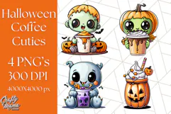Monster Café Halloween PNG Clipart, Coffee Holiday Clip Art Product Image 1