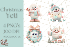 Kawaii Christmas Yeti PNG Clipart, Cute Bigfoot Holiday Art Product Image 1