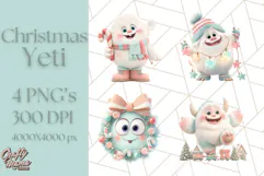 Kawaii Christmas Yeti PNG Clipart, Cute Bigfoot Holiday Art Product Image 1