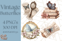 Vintage Butterfly PNG Clipart, Fairytale Cottagecore Images Product Image 1