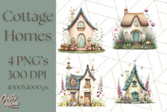 Whimsical Cottagecore Cottage PNG Clipart, Fairy House Png Product Image 1