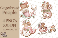 Gingerbread People Clipart, Cute Cookie PNG Illustrations Product Image 1