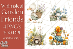 Whimsical Garden Friends Clipart PNG, Animal PNG Product Image 1