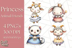 Princess Animal PNG Clipart with Crowns & Royal Accessories Product Image 1