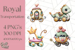 Royal Carriage & Princess Vehicle PNG Clipart for Fairytales Product Image 1