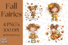Fall Fairy Clipart PNG, Autumn Fairy People With Wings Product Image 1