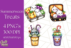 Summerween Tropical Treats Clipart PNG, Halloween Desserts Product Image 1
