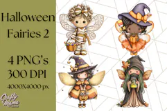 Halloween Fairy Clipart PNG, Spooky Cute Character Art Product Image 1