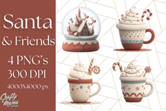 Santa Claus Clipart, North Pole Holiday PNG Graphics Product Image 1